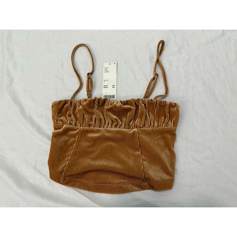 Urban Outfitters Velvet Tan/beige Bustier Top Sz S New w/ Disconnected Tag Retro